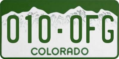 CO license plate 010OFG