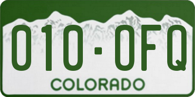CO license plate 010OFQ