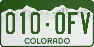 CO license plate 010OFV