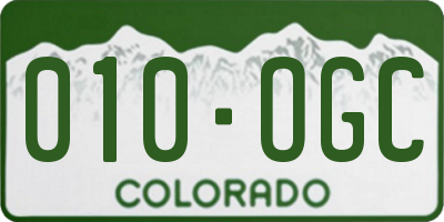 CO license plate 010OGC