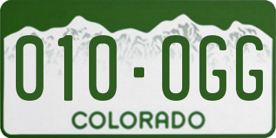 CO license plate 010OGG