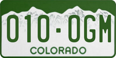 CO license plate 010OGM