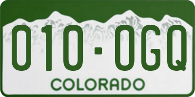 CO license plate 010OGQ
