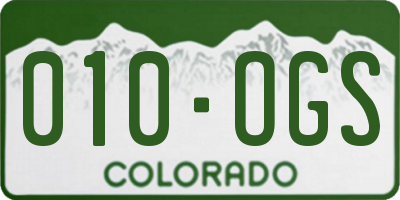 CO license plate 010OGS