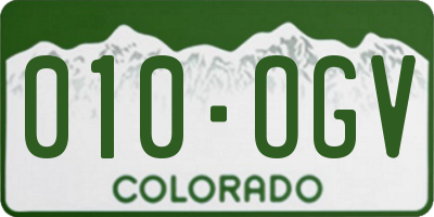 CO license plate 010OGV