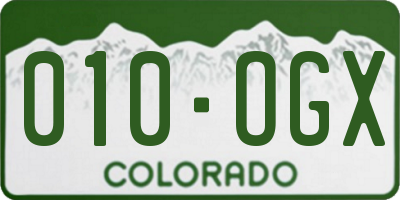 CO license plate 010OGX