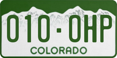 CO license plate 010OHP