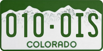 CO license plate 010OIS