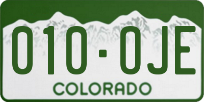 CO license plate 010OJE