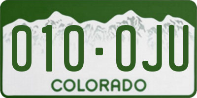 CO license plate 010OJU