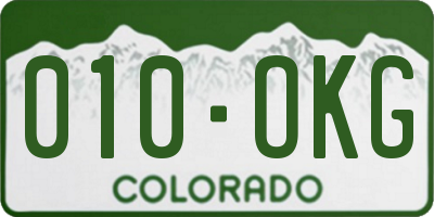 CO license plate 010OKG
