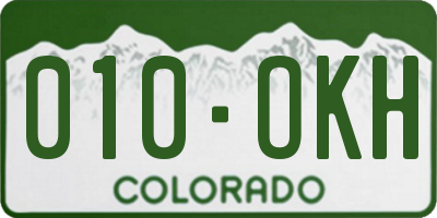 CO license plate 010OKH