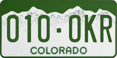 CO license plate 010OKR