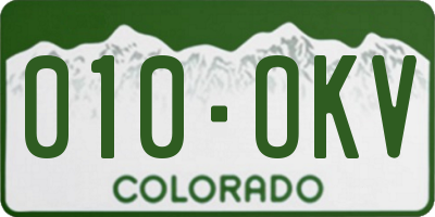 CO license plate 010OKV