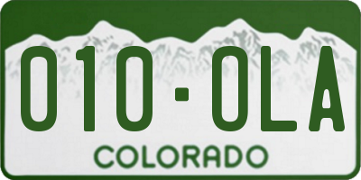 CO license plate 010OLA