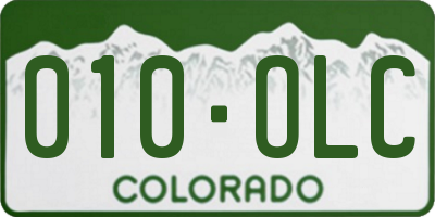 CO license plate 010OLC