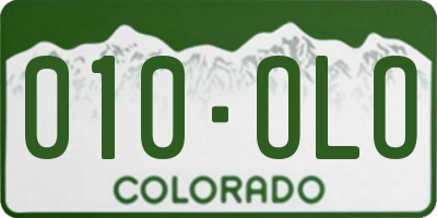 CO license plate 010OLO