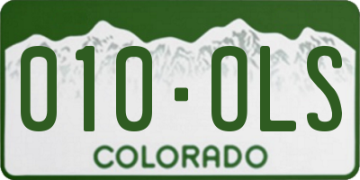 CO license plate 010OLS