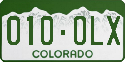 CO license plate 010OLX