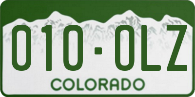 CO license plate 010OLZ