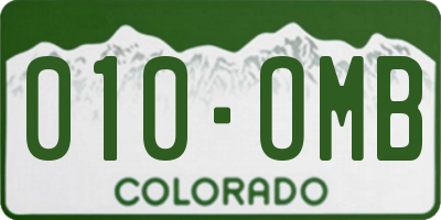 CO license plate 010OMB