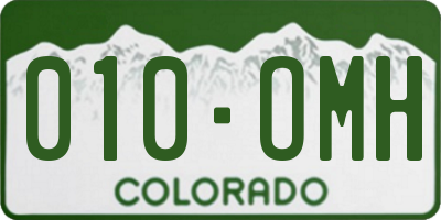 CO license plate 010OMH