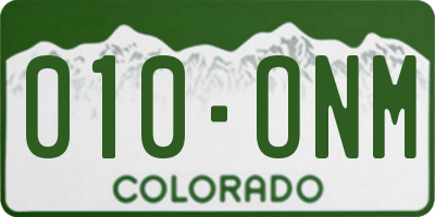 CO license plate 010ONM