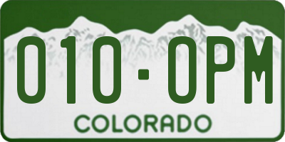 CO license plate 010OPM