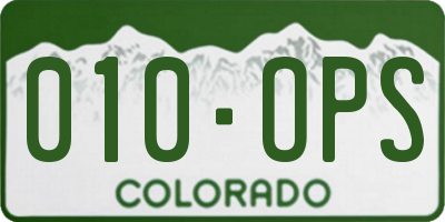 CO license plate 010OPS