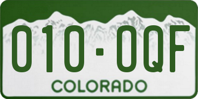 CO license plate 010OQF