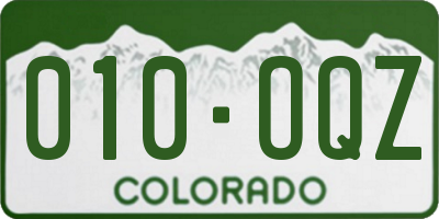 CO license plate 010OQZ