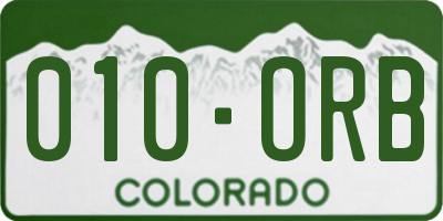 CO license plate 010ORB