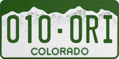 CO license plate 010ORI