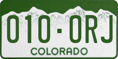 CO license plate 010ORJ