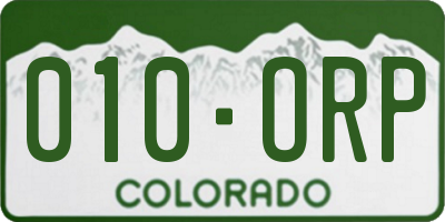 CO license plate 010ORP