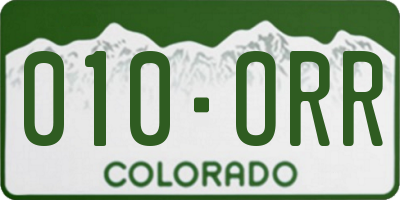 CO license plate 010ORR