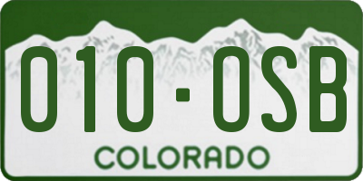 CO license plate 010OSB