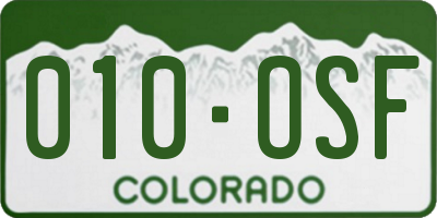 CO license plate 010OSF