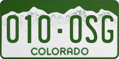 CO license plate 010OSG