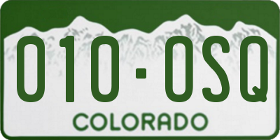 CO license plate 010OSQ