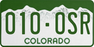 CO license plate 010OSR