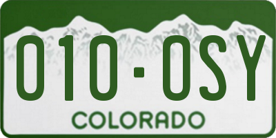 CO license plate 010OSY