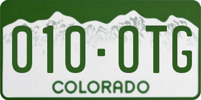 CO license plate 010OTG