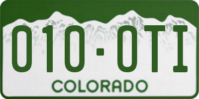 CO license plate 010OTI