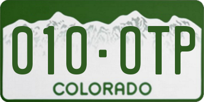 CO license plate 010OTP