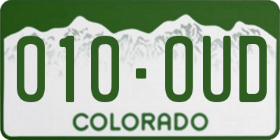 CO license plate 010OUD
