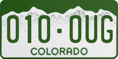 CO license plate 010OUG