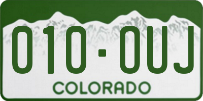 CO license plate 010OUJ