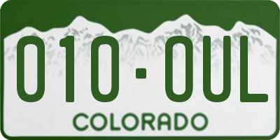 CO license plate 010OUL