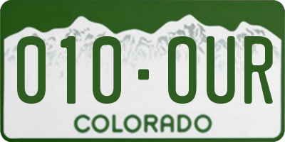 CO license plate 010OUR
